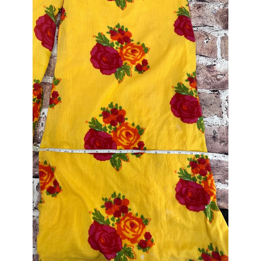 J Peterman‎ Company Yellow Floral Rose Wide Leg Cotton Pants XS Made in India - Picture 15 of 15